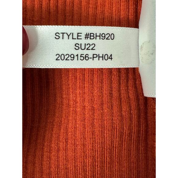 J.Crew One Shoulder Tank Top Vintage Rib Orange Rust Size XXS - Picture 5 of 6